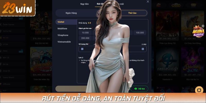 2 hình thức rút tiền thao tác dễ hiểu, nhận tiền nhanh về tài khoản